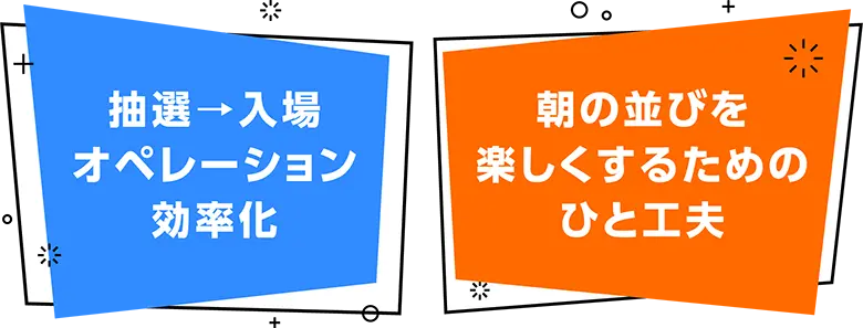 抽選→入場オペレーション効率化　朝の並びを楽しくするためのひと工夫